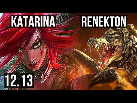 KATARINA vs RENEKTON (MID) | Quadra, 800+ games, Legendary, 15/4/10 | KR Master | 12.13