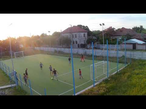 Priveliste deasupra comunei Silistea Crucii & fotbal pe teren sintetic