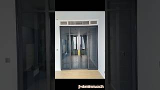 บานเลื่อนเปิดกลางแบบรางบน