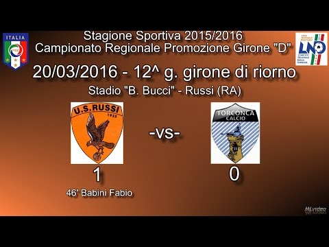20/03/16 – Promoz. ER Gir.D – 12^ rit. – US Russi-Torc.Cattolica 1-0 SINTESI