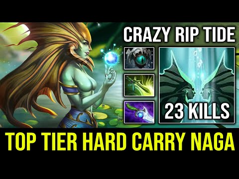 Top Tier Pro Carry Fast Farming Naga Siren with Nonstop Mana Burn & illusion Rip Tide Dota 2