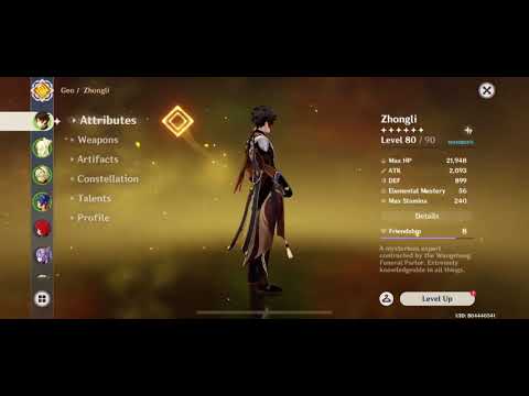 Level 80 physical dps Zhong li solo Childe Boss (Primordial Jade Winged Spear with party resonance)