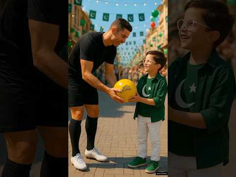 Cristiano Ronaldo Gifts a Football to a Beautiful Child 😱#story #ai #cute #shortsfeed