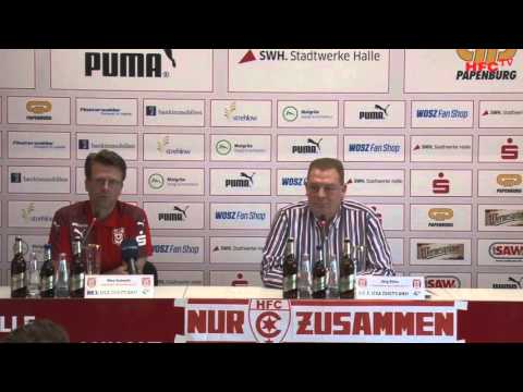 37. Spieltag: Hallescher FC - VfR Aalen | Pressekonferenz vor dem Spiel