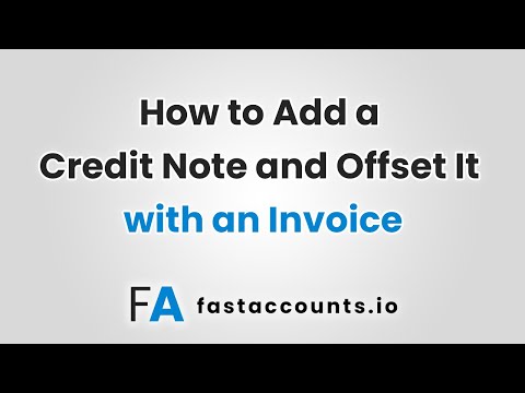 How to Add a Credit Note and Offset It with an Invoice
