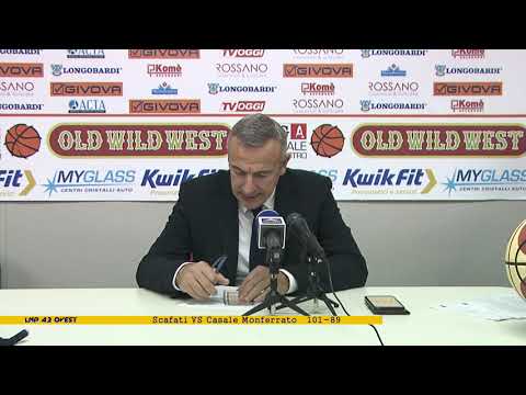L N P Serie A2 Ovest Scafati vs Casale Monferrato 101-89 sala stampa coach Ferrari e coach Lardo