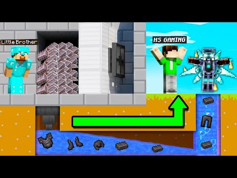HS Gaming - STEALING MOST OVERPOWERED ARMOR FROM MY LITTLE BROTHER IN MINECRAFT