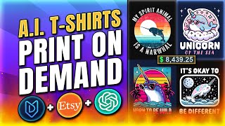 🤑PASSIVE INCOME Etsy A.I. Print on Demand T-Shirts (FULL GUIDE) ft. MyDesigns