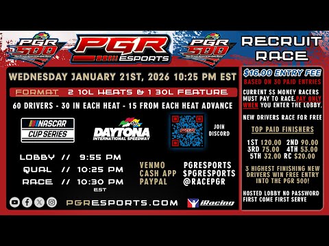 2026 PGR 500 Recruitment Race 3 | Daytona International Speedway | 1/21/26 | PGR eSports