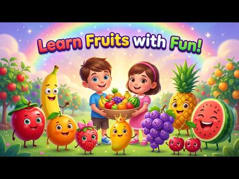 🌈 Learn Fruit Names & Colors 🍓🍌Fun Kids 3D Cartoon Learning Video 🎨