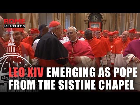 VIDEO ONLY: First moments of Leo XIV emerging as Pope from the Sistine Chapel