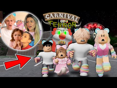 MEU IRMÃO E MEUS FILHOS JOGARAM FUJA DO CARNAVAL pela PRIMEIRA VEZ no ROBLOX
