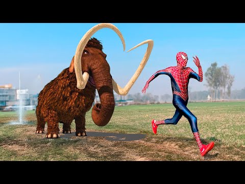 Homem aranha e o Mamute Gigante ( Homem Aranha Desenho Animado )