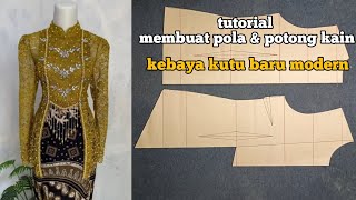 Download lagu membuat pola kebaya kutu baru model retsleting belakang dan kerah sanghai mp3