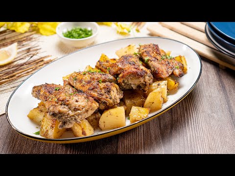 Baked GOLDEN HERB CHICKEN WINGS AND POTATOES | Recipes.net