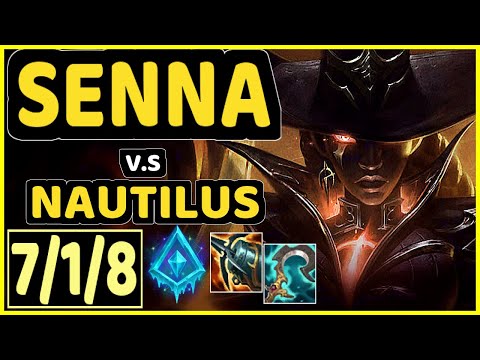 HENA (SENNA) vs NAUTILUS - 7/1/8 KDA BOTTOM SUPPORT GAMEPLAY - KR Ranked MASTER