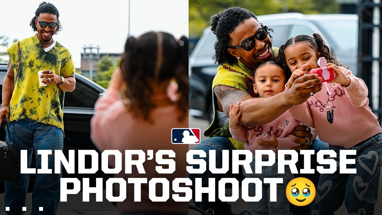 Francisco Lindor's daughter SURPRISES him to photograph his gameday arrival! ❤️