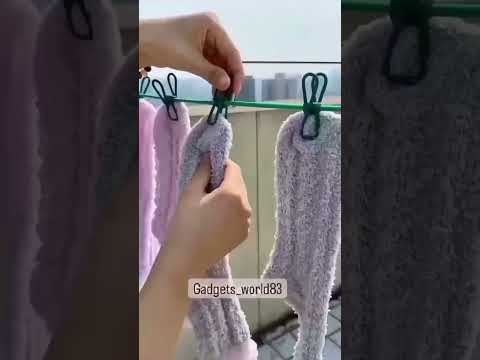 Windproof clothesline hanger drying rack outdoor travel clot...