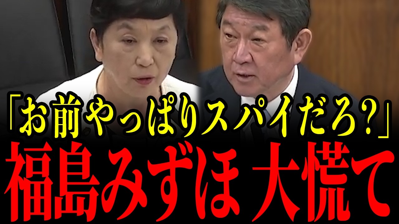 ※なぜか日本に不利益な発言を繰り返す社民党福島議員に茂木大臣が痛烈な一撃…正体がバレて青ざめる瞬間…【小泉進次郎/茂木敏充/福島みずほ】