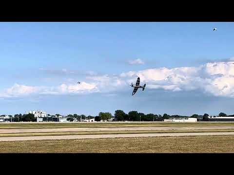 Republic P-47 Razorback "Bonnie" making a low level banking pass at EAA AirVenture 2023