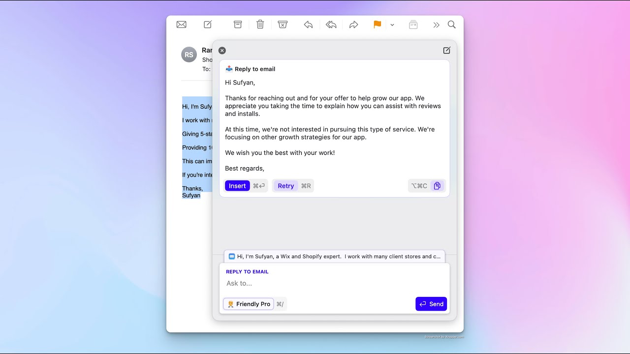 Reply to business emails with TextWisely