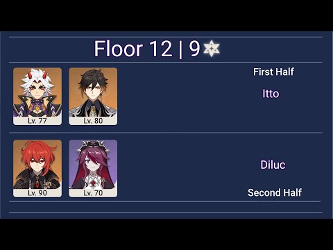 (2.7) 2 Units Team: Itto + Diluc | 2.7 Spiral Abyss Floor 12 9 Stars | Genshin Impact