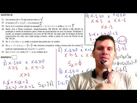 Vestibular Unificado UFSC/UFFS 2020 - Questão 26 (Matemática)