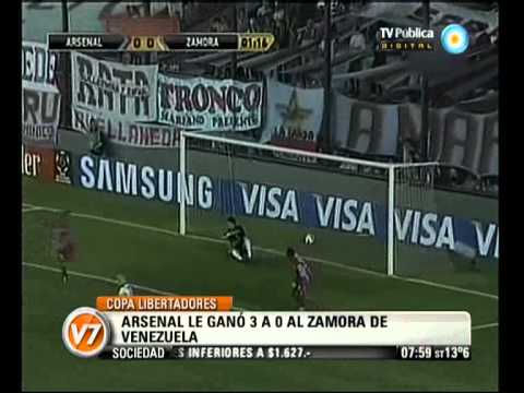 Visión Siete: Copa Libertadores: Arsenal derrotó 3 a 0 al Zamora de Venezuela