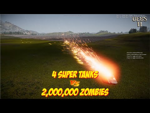 4 SHERMAN TANKS FULLAUTO BESIEGE 2,000,000 ZOMBIES | Ultimate Epic Battle Simulator 2 | UEBS2