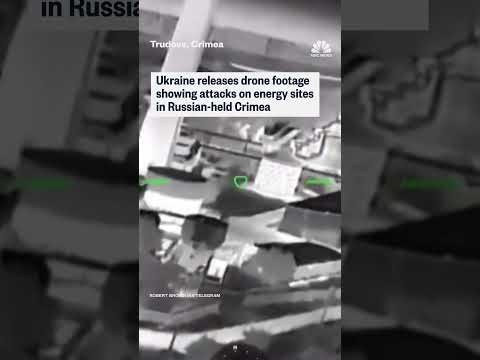 Ukraine releases drone footage showing attacks on energy sites in Russian-held Crimea