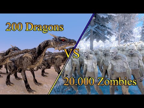 200 Dragons vs 20000 Zombies -  Ultimate Epic Battle Simulator