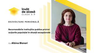 "Recomandările privind acţiunile populaţiei în situaţii excepţionale"