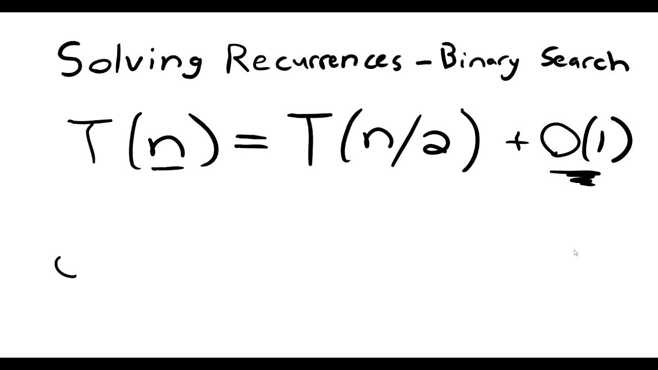 Solving Recurrences Example - Binary Search (Master Method)