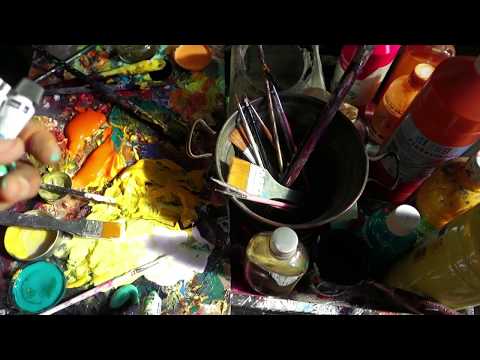 Corinne Sutter painting act for Villa Massa