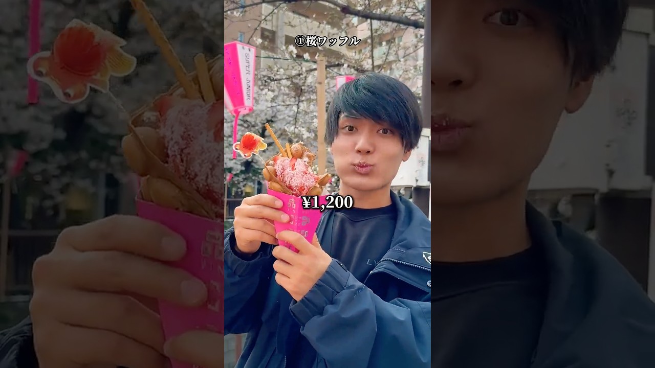 中目黒の桜祭りで一万円分食べたら破産しました🌸#桜 #中目黒 #春野サクラ