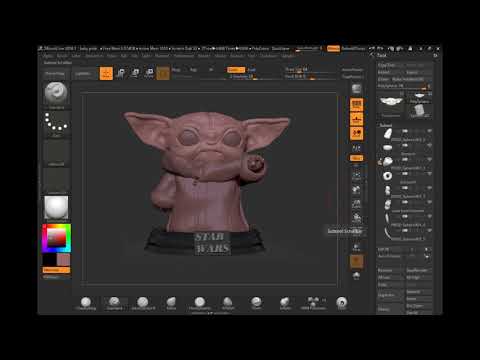 Baby Yoda from Mandalorian Zbrushcore  sculpt OBS