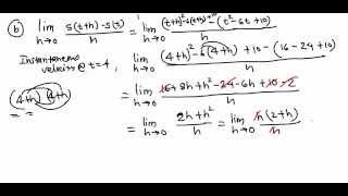 Instantaneous velocity using limit definition