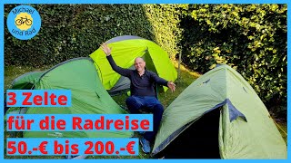 3 Zelte von 50.-€ bis 200.-€, Salewa Denali II, Vango Banshee Pro 200, Dakota Explorer, Radreise ...