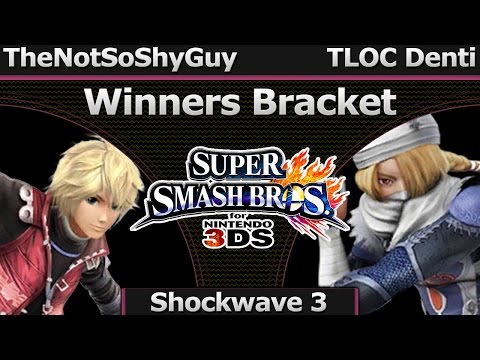 Shockwave 3 Smash 3DS - TheNotSoShyGuy (Shulk/Little Mac) vs TLOC Denti (Sheik) - Winners Bracket