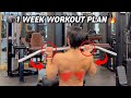 1 Week 6 Day Workout Plan 7 Min Video Weeklyworkout Workoutplan Gymtips Workoutroutine Gym