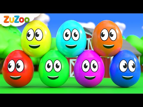 Learning Colors and Numbers Songs | Colorful Eggs on the Farm | ZuZoo Nursery Rhymes & Kids Songs