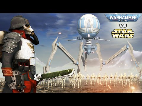 WARHAMMER 40K vs STAR WARS: Death Korps of Krieg vs CIS Battle Droids - Men of War: Assault Squad 2