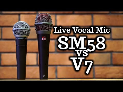 LIVE VOCAL DYNAMIC MIC: Shure SM58 vs SE Electronics V7 - Cardioid vs Supercardioid