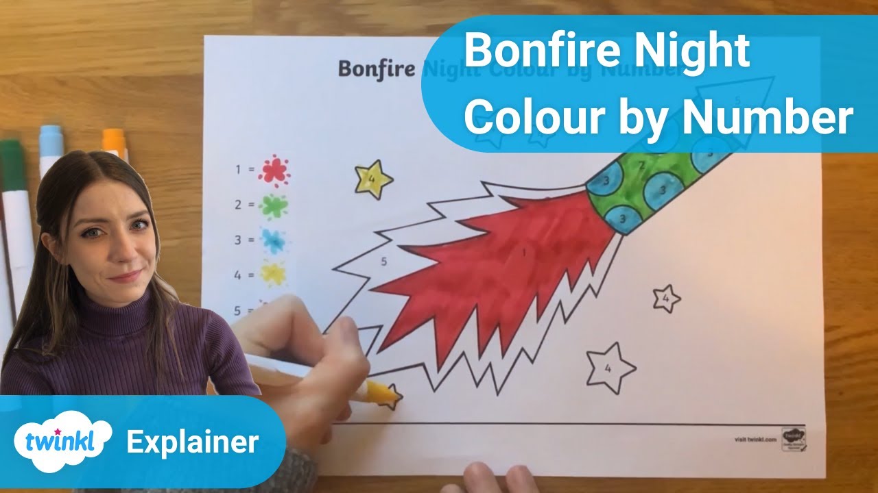 🔥 EYFS Bonfire Night Colour by Number Activity Sheets 👺