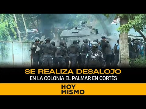 Se realiza desalojo en la colonia El Palmar en Cortés