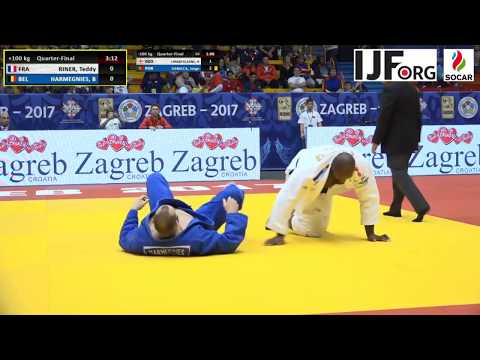 Judo Grand-Prix Zagreb 2017. [+100 KG] RINER Teddy (FRA) vs.HARMEGNIES Benjamin (BEL)