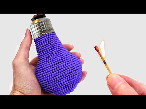Matches Chain Reaction Light Bulb from Matches! (Amazing Fire Domino)
