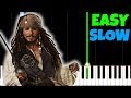 Pirates Of The Caribbean [SLOW Easy Piano Tutorial] (Synthesia/Sheet Music)