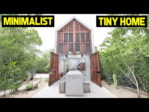 2-STORY 100sqft EXTREME MINIMALIST TINY HOME in the Jungle w/ Pool!