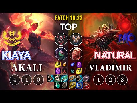 GAM Kiaya Akali vs DMO Natural Vladimir Top - KR Patch 10.22
